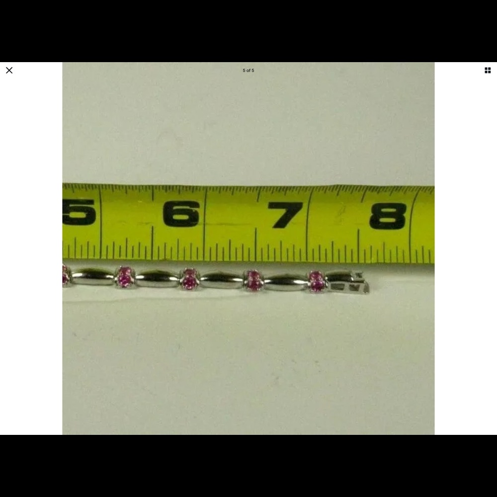 PinkSOLD 🌹🌹🌹🌹🌹🌹 Tourmaline 925 7.5’ bracelet Sterling Silver - Picture 3 of 4